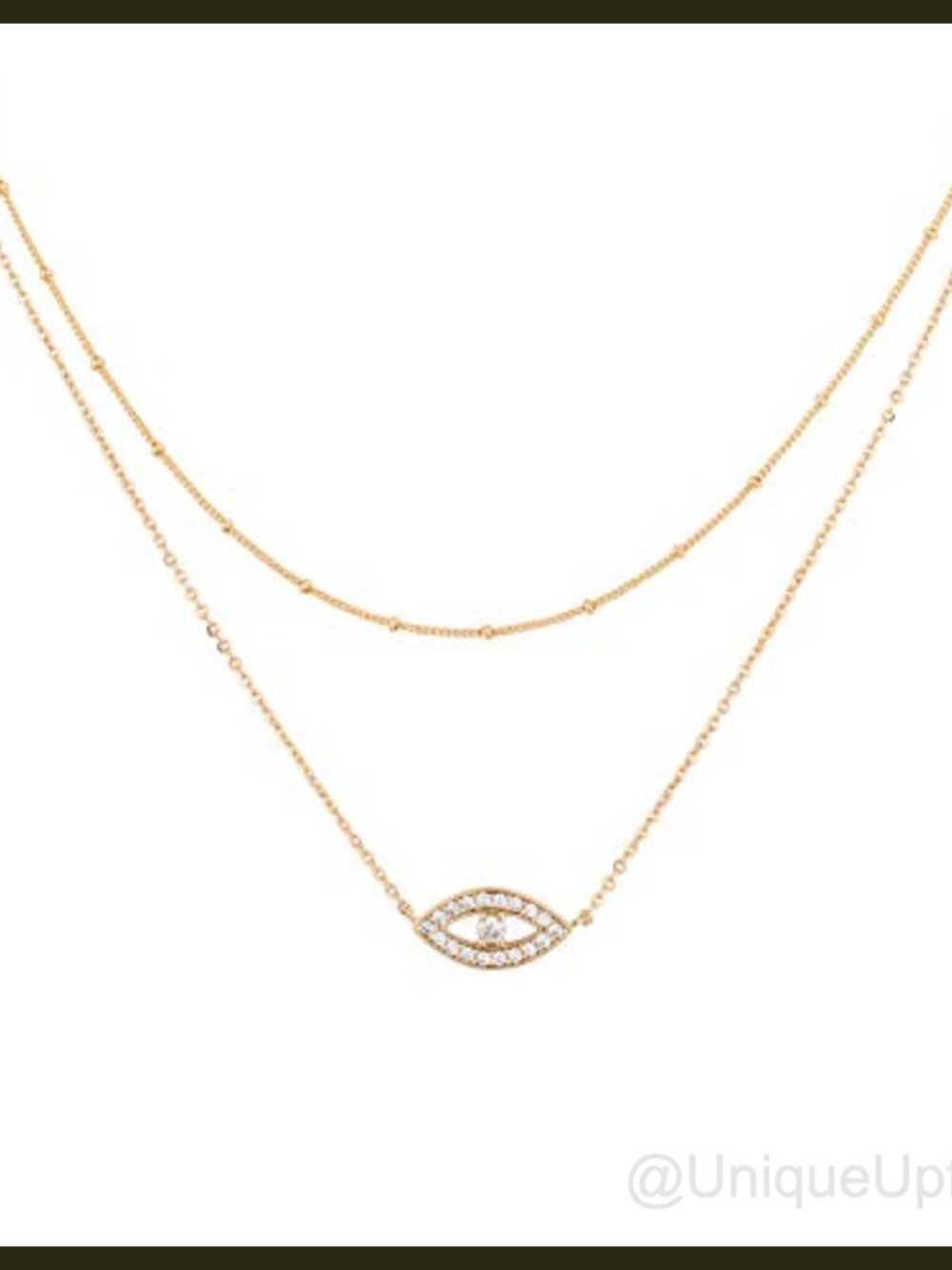 MEVECCO Dainty Gold Plated Layered Pendant Necklace Evil Eye Choker